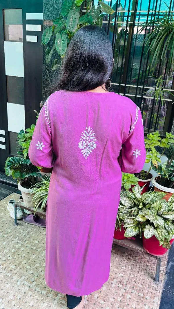 Rose_And_Lavender_Premium_Rayon_Chikankari_Kurti_For_Women