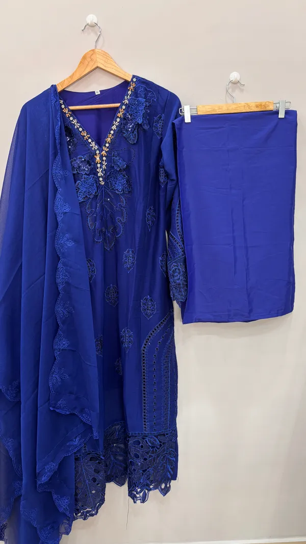 Royal_Blue_Premium_Rayon_Kurti_With_Pant_And_Dupatta_Set_For_Women