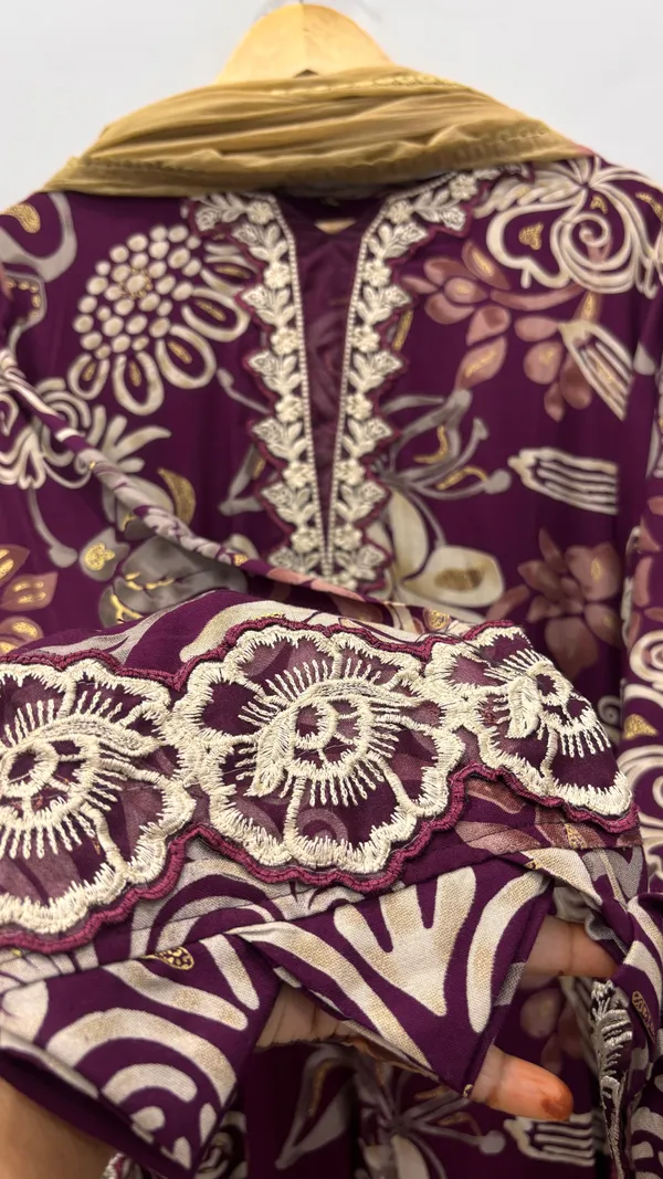 Plum_Premium_Rayon_Kurti_With_Pant_And_Dupatta_Set_For_Women