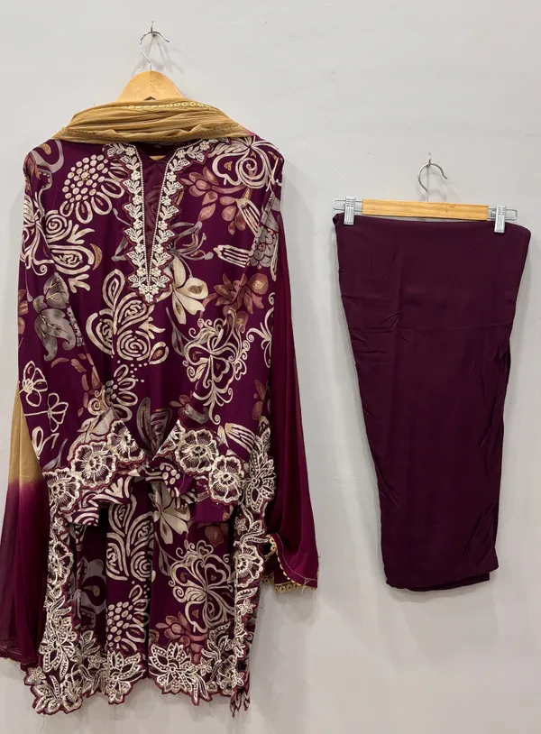 Plum_Premium_Rayon_Kurti_With_Pant_And_Dupatta_Set_For_Women