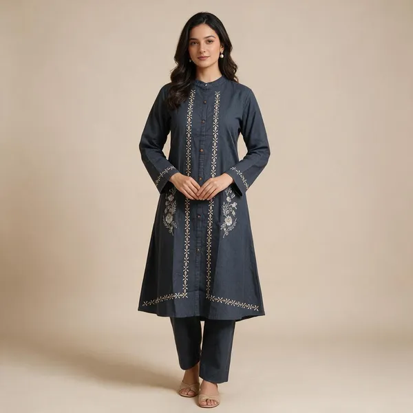 Charcoal_And_Grey_Premium_Denim_Co-Ord_Set_For_Women