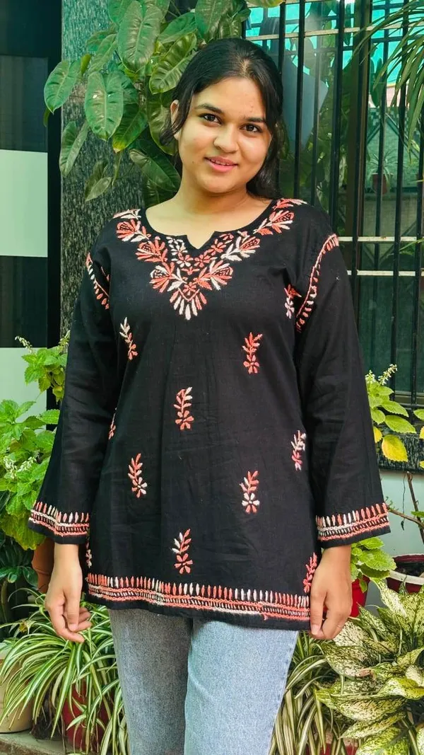 Black_And_Orange_Premium_Cotton_Top_For_Women