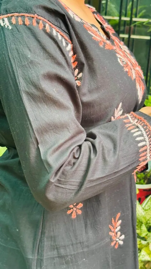 Black_And_Orange_Premium_Cotton_Top_For_Women