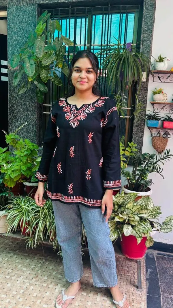 Black_And_Orange_Premium_Cotton_Top_For_Women