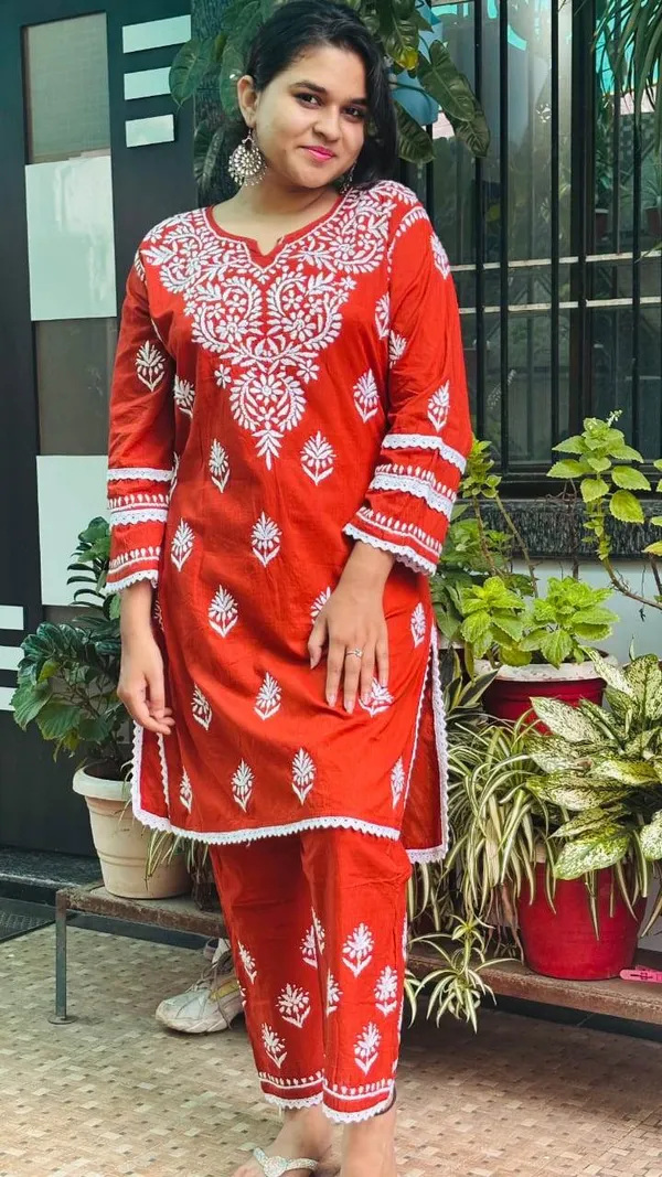 Red_And_Burnt_Orange_Premium_Cotton_Co-Ord_Set_For_Women