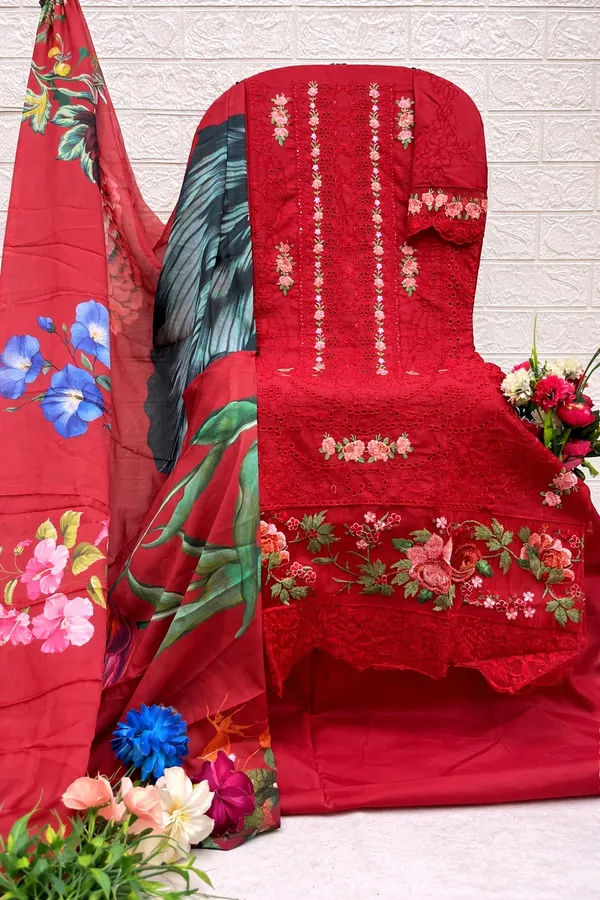 Red_Premium_Polyester_Kurti_With_Pant_And_Dupatta_Set_For_Women
