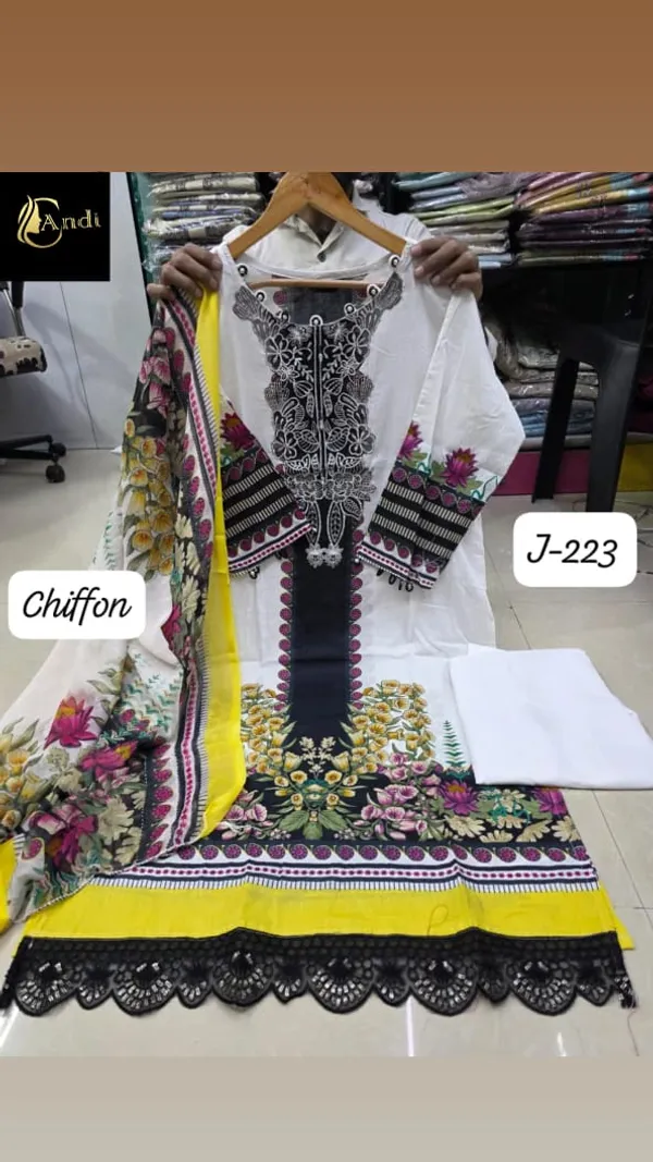 White_Premium_Cotton_Kurti_With_Pant_And_Dupatta_Set_For_Women