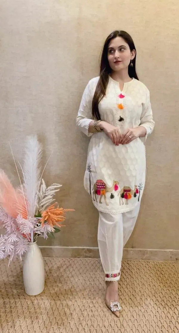 White_And_Camel_Premium_Cotton_Co-Ord_Set_For_Women
