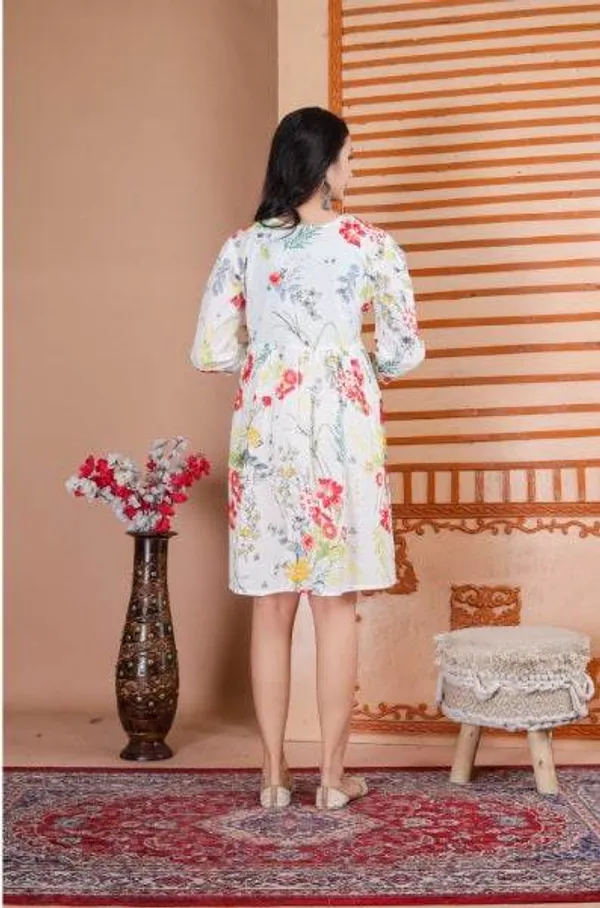 White_Floral_Pure_Cotton_Aliya_Style_Tunic_For_Women
