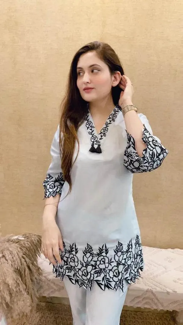 White_Premium_Cotton_Co-Ord_Set_For_Women