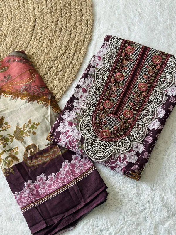 Wine_Floral_Embroidered_Unstitched_Lawn_Suit_Set