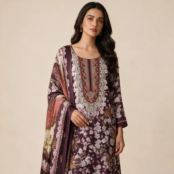 Wine_Premium_Cotton_Unstitched_Suit_With_Dupatta_For_Women
