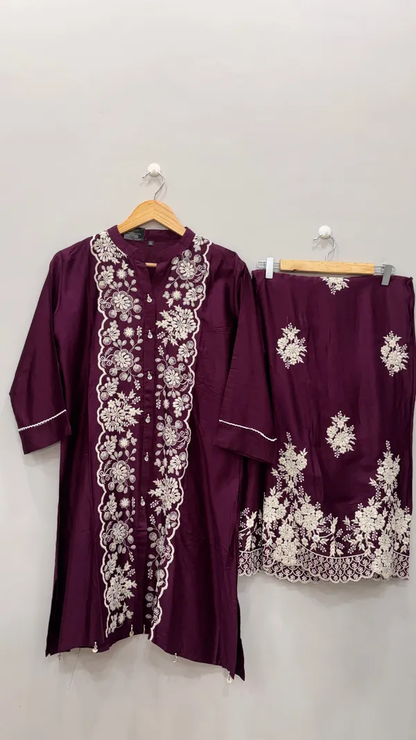 Wine_Plum_Luxe_Embroidered_Kurta_Pant_Set