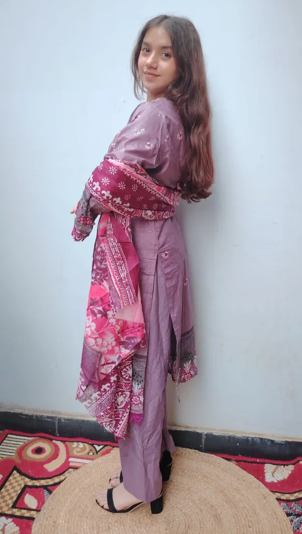 Wine_And_Purple_Premium_Polyester_Kurti_With_Pant_And_Dupatta_Set_For_Women