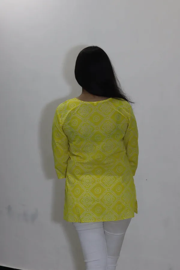 Yellow_bandhani_cotton_jaipuri_top_for_women