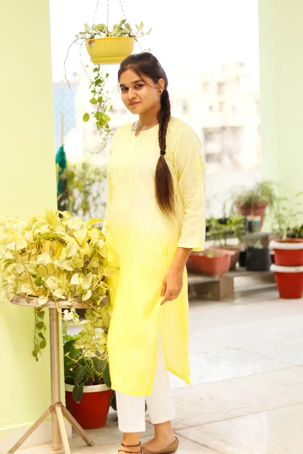 Yellow_Premium_Silk_Chikankari_Kurti_For_Women