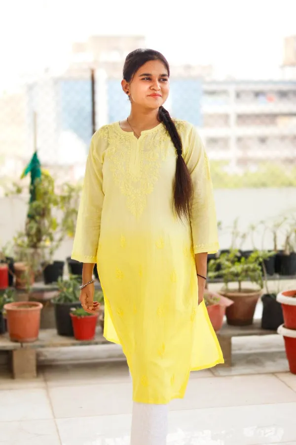 Yellow_Premium_Silk_Chikankari_Kurti_For_Women