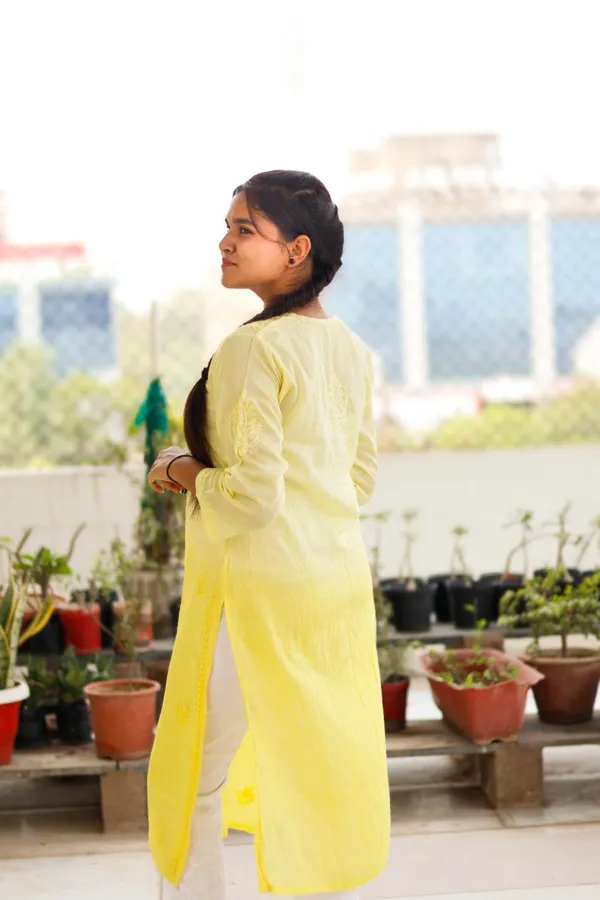 Yellow_Premium_Silk_Chikankari_Kurti_For_Women