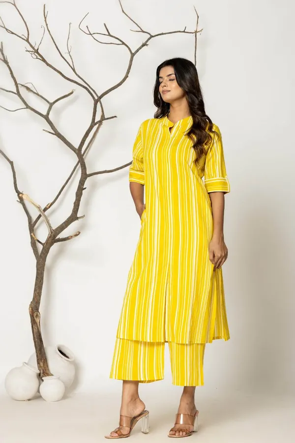 Yellow_Premium_Cotton_Co-Ord_Set_For_Women