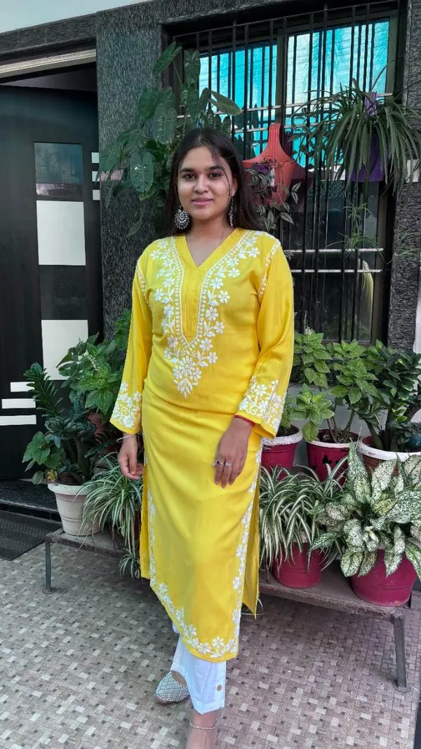Yellow_Premium_Rayon_Kurti_For_Women