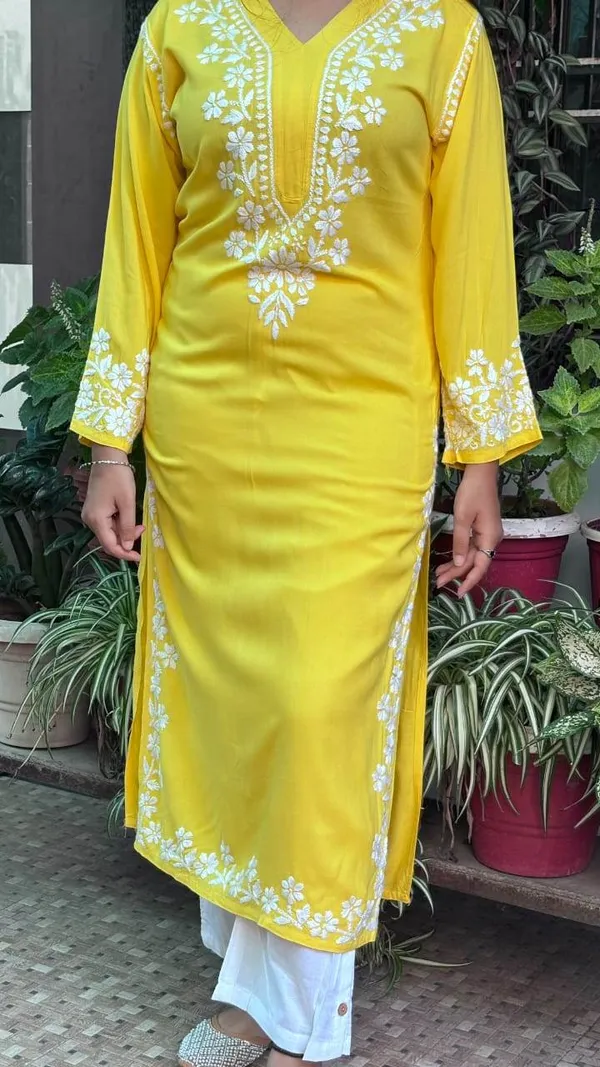 Yellow_Premium_Rayon_Kurti_For_Women