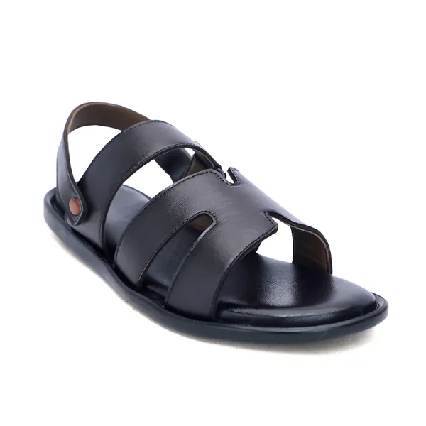 Black_Softie_Leather_Crossover_Strap_Orthopedic_Sandals_For_Men
