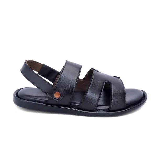 Black_Softie_Leather_Crossover_Strap_Orthopedic_Sandals_For_Men