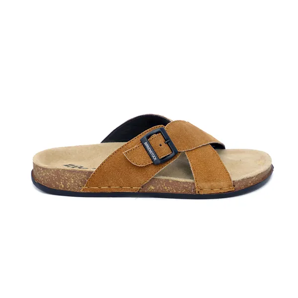 Brown_Suede_Leather_Flat_Sandals_For_Women