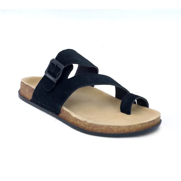 Black_Suede_Leather_Multi_Strap_Cork_Footbed_Flat_Sandals_For_Men