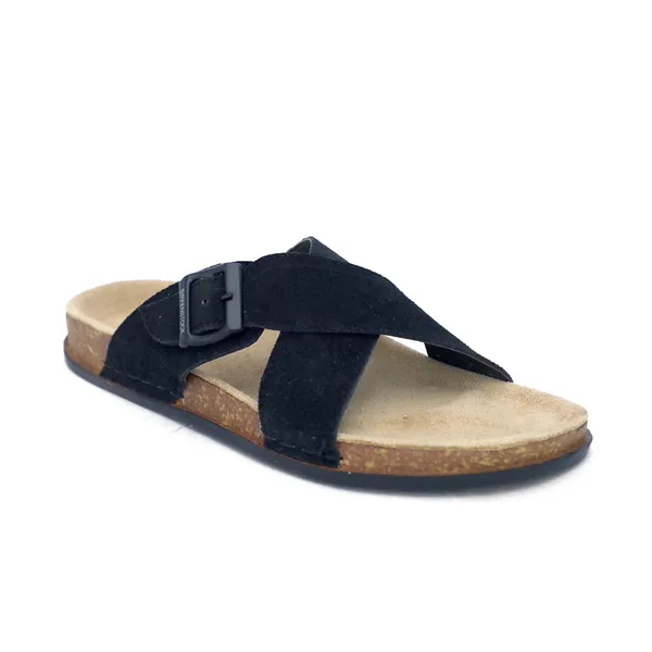 Black_Suede_Leather_Cross_Strap_Buckle_Sandals_For_Men