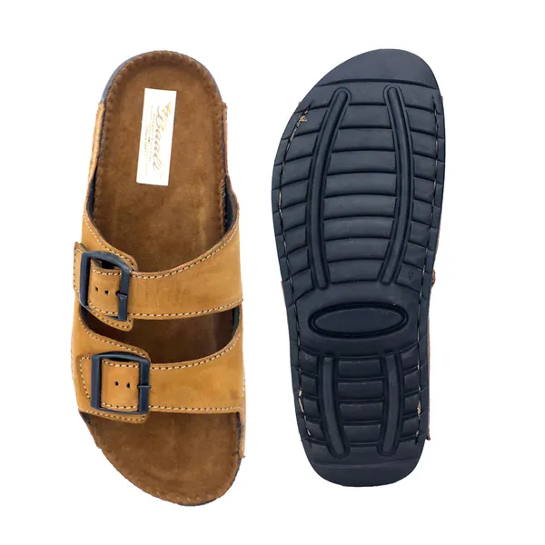 Tan_Suede_Leather_Double_Buckle_Sandals_For_Men