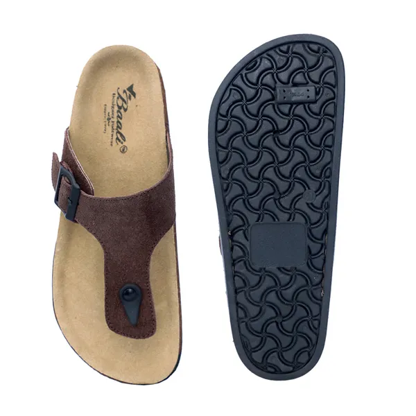 Brown_Suede_Leather_Cork_Footbed_Toe_Loop_Sandals_For_Men