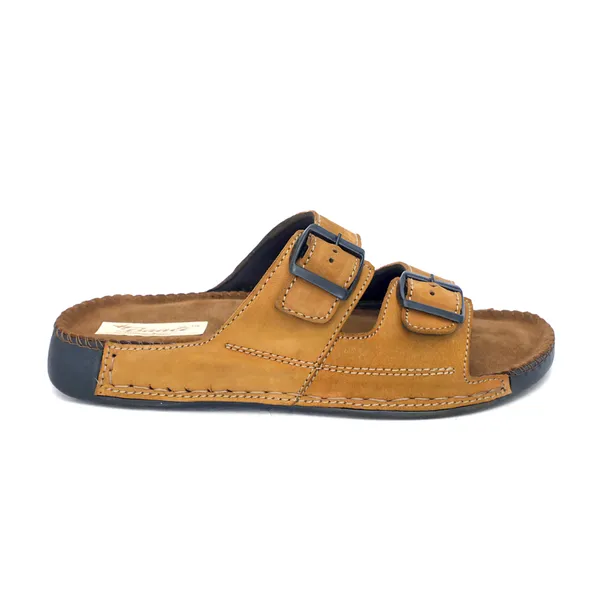 Tan_Suede_Leather_Double_Buckle_Sandals_For_Men