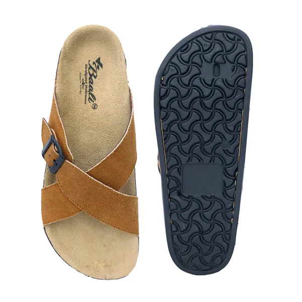 Brown_Suede_Leather_Flat_Sandals_For_Women