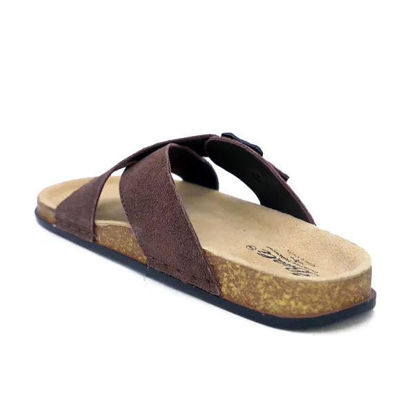 Brown_Suede_Leather_Flat_Buckle_Sandals_For_Men