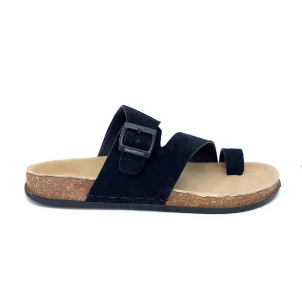 Black_Suede_Leather_Multi_Strap_Cork_Footbed_Flat_Sandals_For_Men