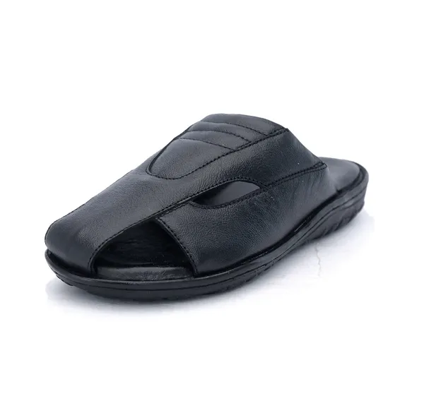 Black_Softie_Leather_Slip_On_Orthopedic_Sandals_For_Men