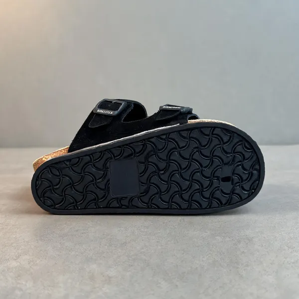 Black_Suede_Leather_Cork_Footbed_Dual_Buckle_Sandals_For_Men