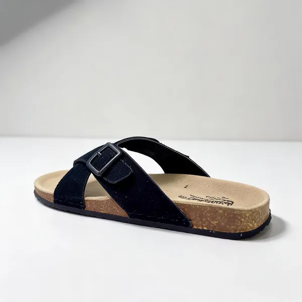 Black_Suede_Leather_Cross_Strap_Buckle_Sandals_For_Men