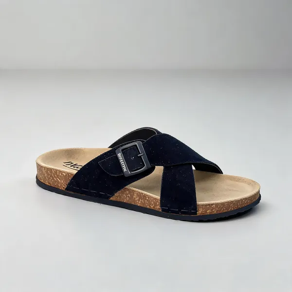 Black_Suede_Leather_Cross_Strap_Buckle_Sandals_For_Men