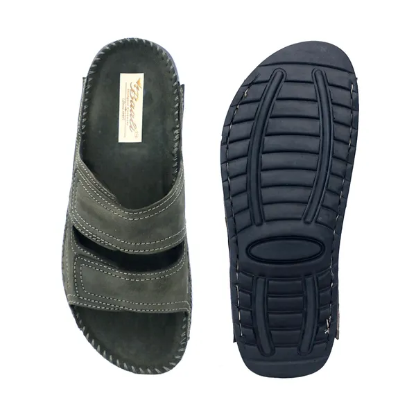 Olive_Suede_Leather_Slip_On_Sandals_For_Men