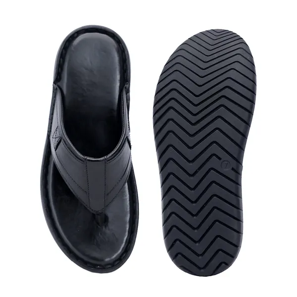 Black_Softie_Leather_V_Strap_Orthopedic_Flip_Flop_For_Men