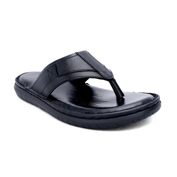 Black_Softie_Leather_V_Strap_Orthopedic_Flip_Flop_For_Men