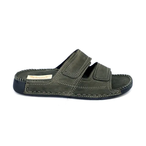 Olive_Suede_Leather_Slip_On_Sandals_For_Men