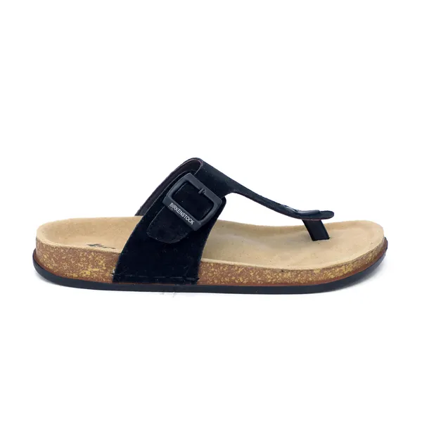 Black_And_Beige_Suede_Leather_Buckle_Toe_Post_Sandals_For_Men