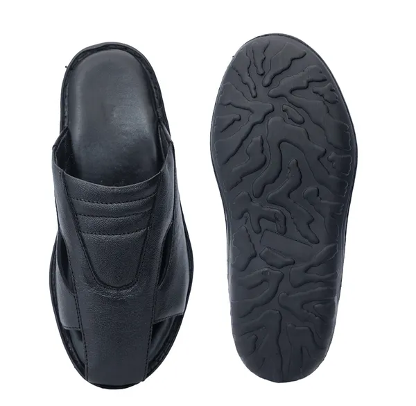 Black_Softie_Leather_Slip_On_Orthopedic_Sandals_For_Men