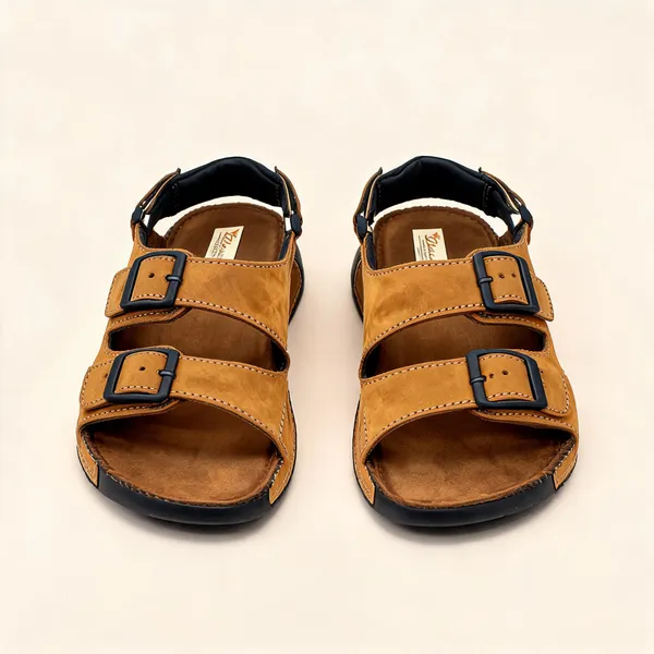 Tan_Suede_Leather_Double_Buckle_Strap_Sandals_For_Men