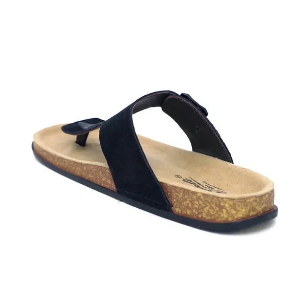 Black_And_Beige_Suede_Leather_Buckle_Toe_Post_Sandals_For_Men