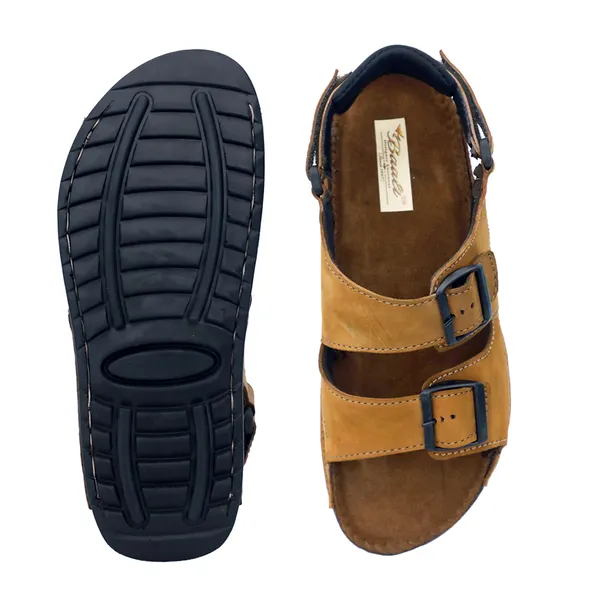 Tan_Suede_Leather_Double_Buckle_Strap_Sandals_For_Men