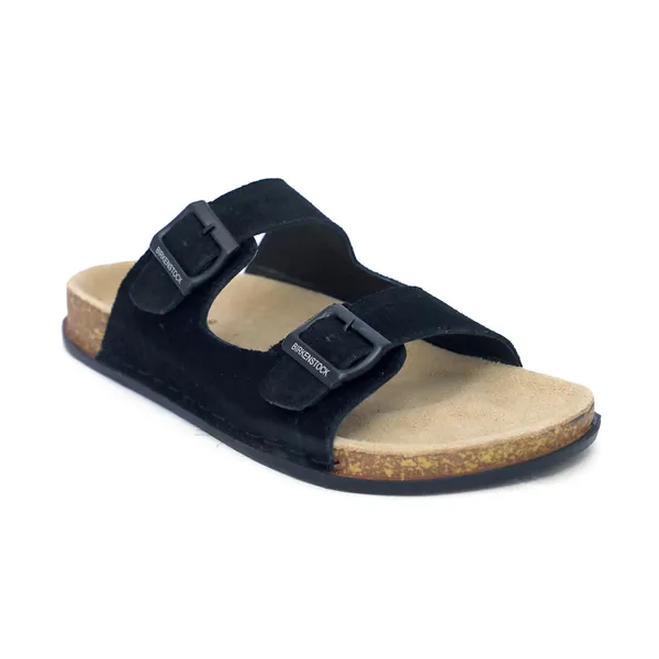 Black_Suede_Leather_Cork_Footbed_Dual_Buckle_Sandals_For_Men